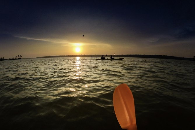 Kayaking to the Black Devil Snail Sandbar Island in Paravur Lake near Varkala - Paddle out: 20 to 30 minutes that teach you control without stress