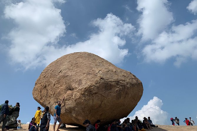 Pondicherry & Mahabalipuram one day trip from Chennai with Lunch - Mahabalipuram’s stone masterpieces: Pancha Rathas, Arjuna’s Penance, Butterball, Shore Temple